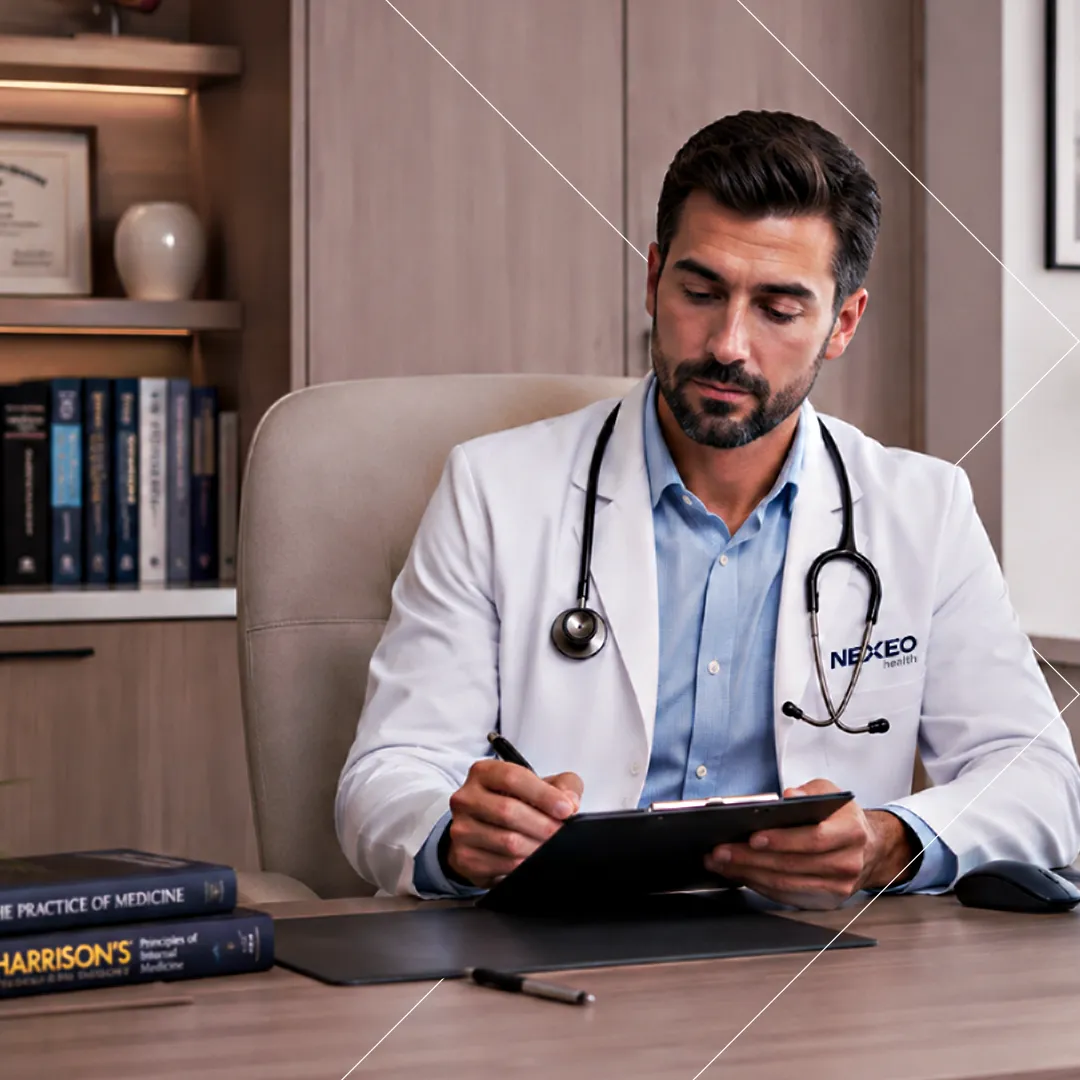 Physician working in a modern medical office