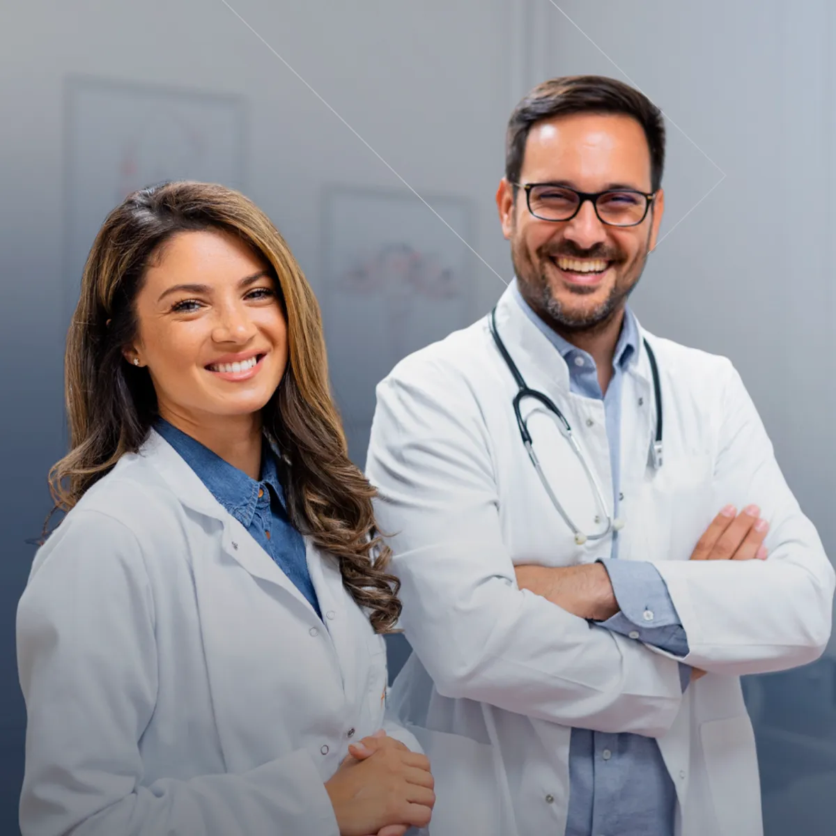 Physician working at a desk