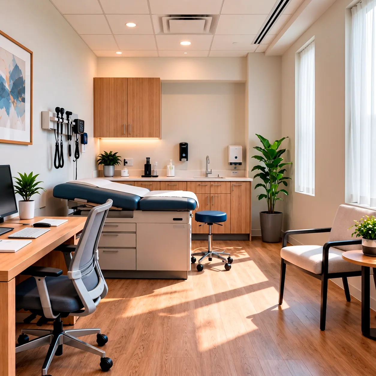 Modern sunlit dedicated clinical room
